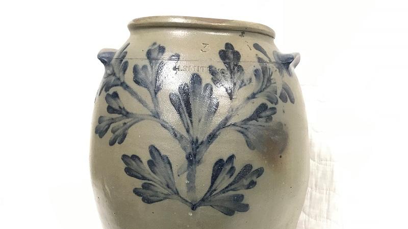H. C. Smith 3-gallon stoneware jar with brushed cobalt decoration