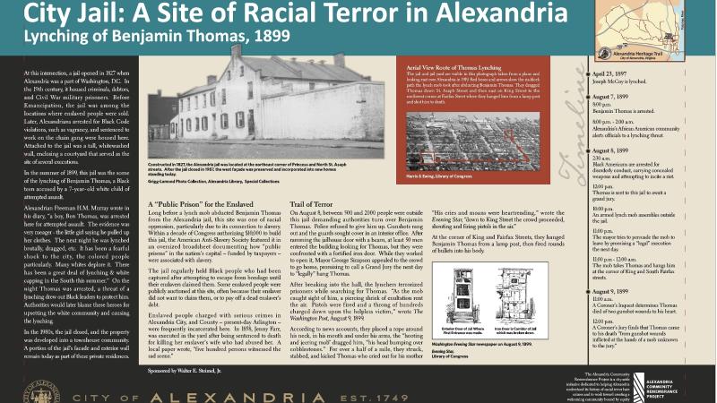 Trail Sign: City Jail, a site of racial terror
