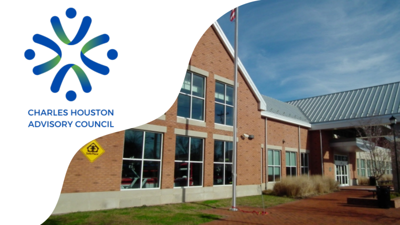 image of charles houston advisory council logo with a picture of the front of the facility