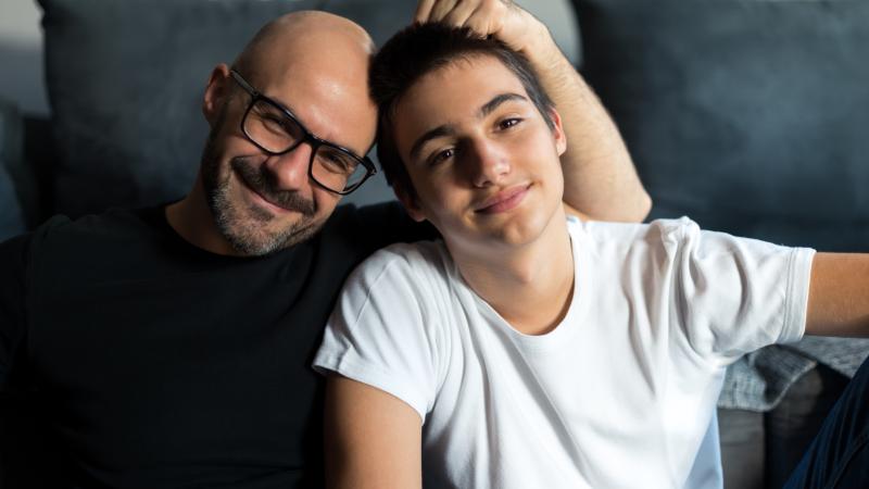 Teen and father