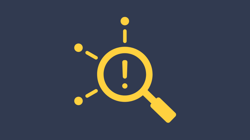 Card with a lightbulb containing an exclamation mark