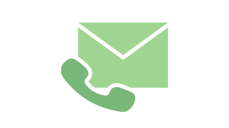 Icon showing an envelope and a phone