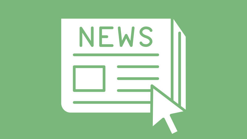 Icon of a newspaper folded up with the word NEWS on the top and a mouse icon on the bottom right of the newspaper