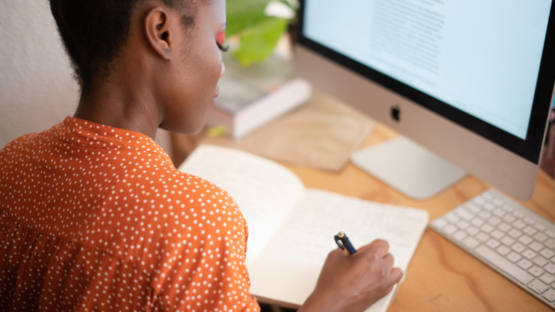 Woman writing
