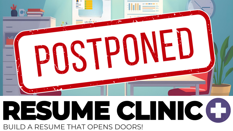 Resume Clinic Postponed Card Image 2