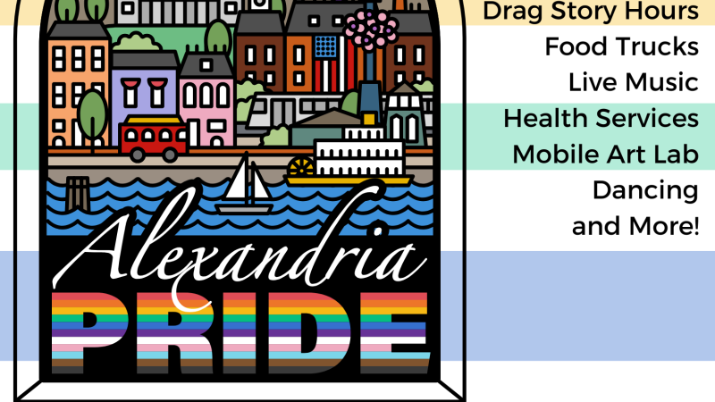 Colorful flyer advertising Alexandria 2026 Pride