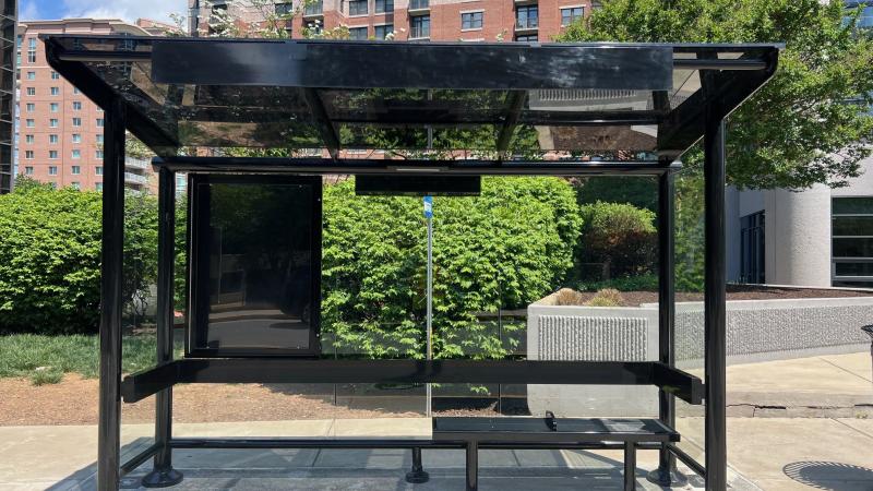 bus shelter at ford ave and park center dr