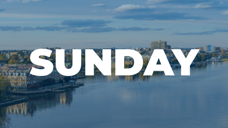 sunday with picture of alexandria waterfront in background