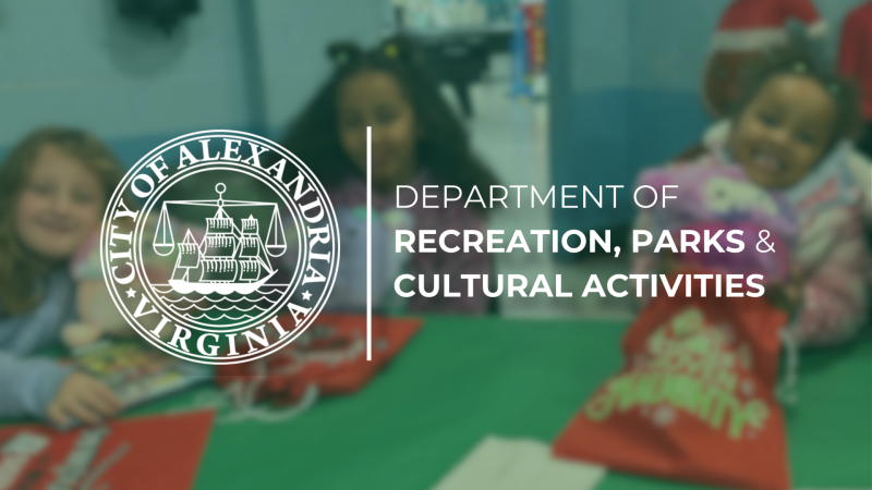 picture of three girls in the background with stuffed animal gifts, logo that says department of recreation, parks & cultural activities in the foreground
