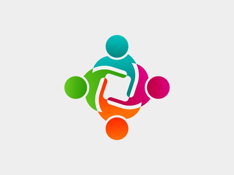 Abstract illustration of people connected