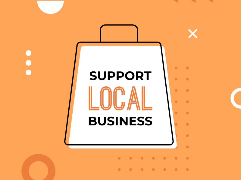 Graphic of support local business