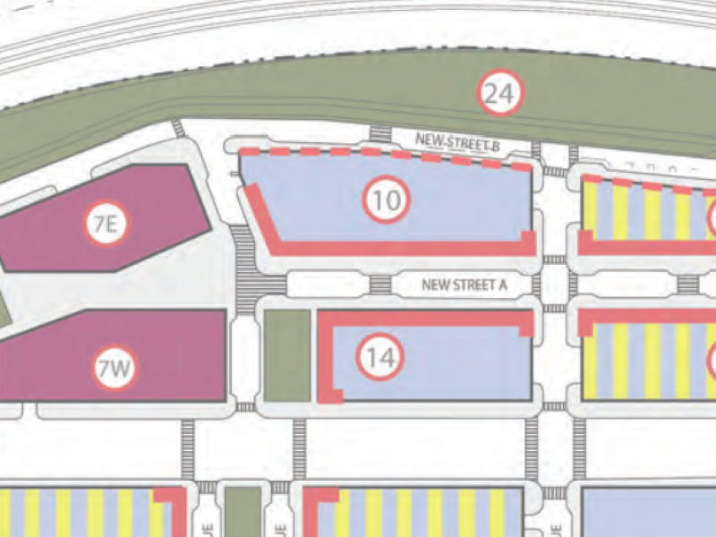 A small section of the planning drawing representing the North Potomac Yard project
