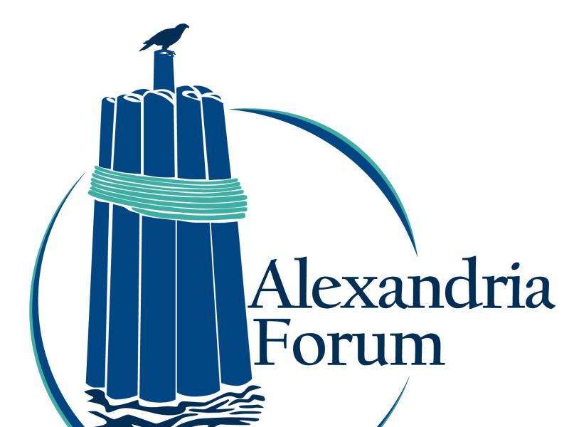 Alexandria Forum with drawing of river piling