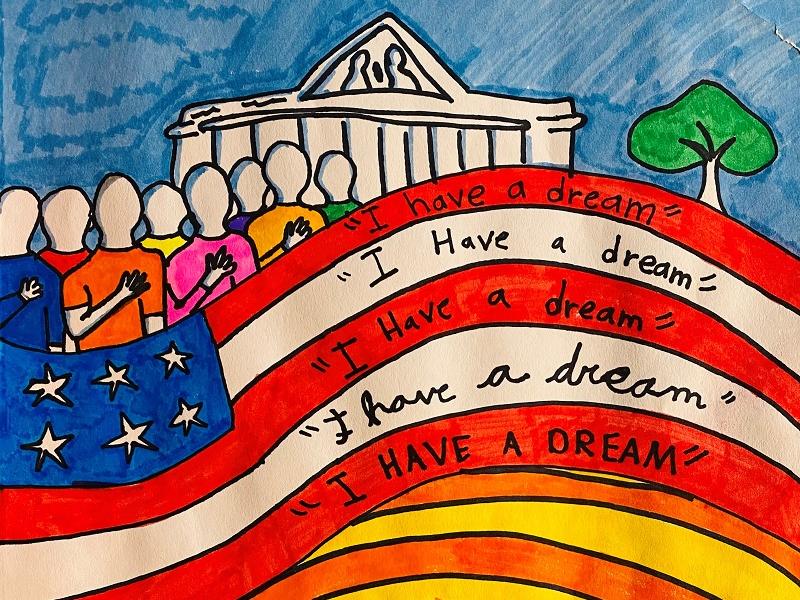 Colorful poster for Martin Luther King 2024