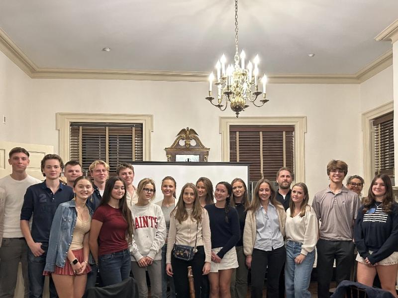 Group of Helsingborg students in the Lloyd House