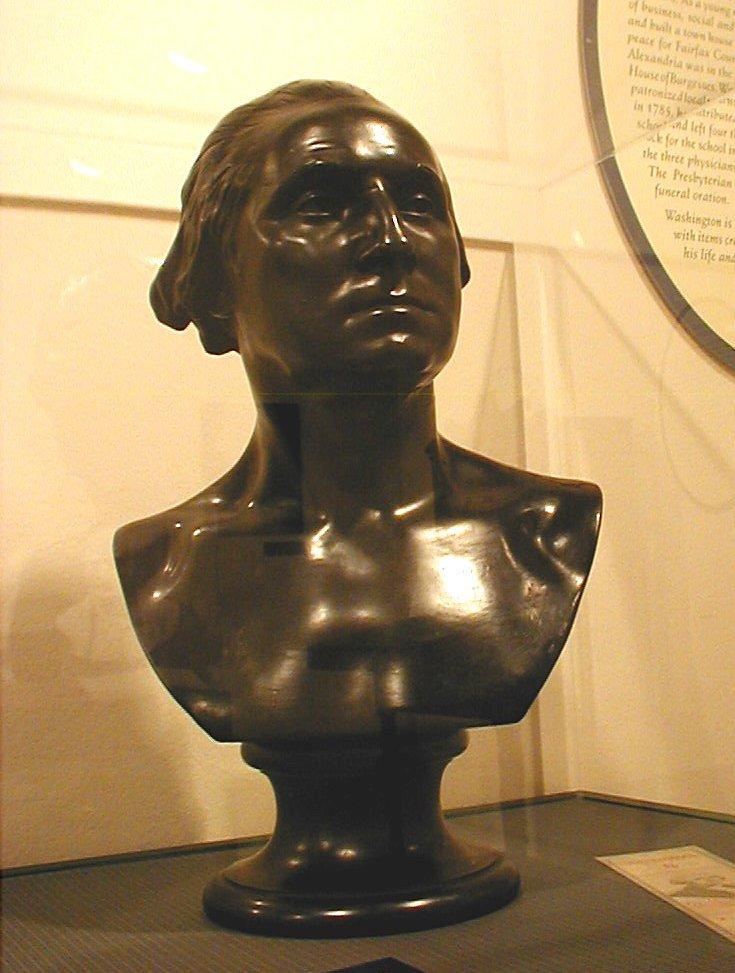 George Washington Commemorative Bust, Black Basalt stoneware, Wedgewood 1875