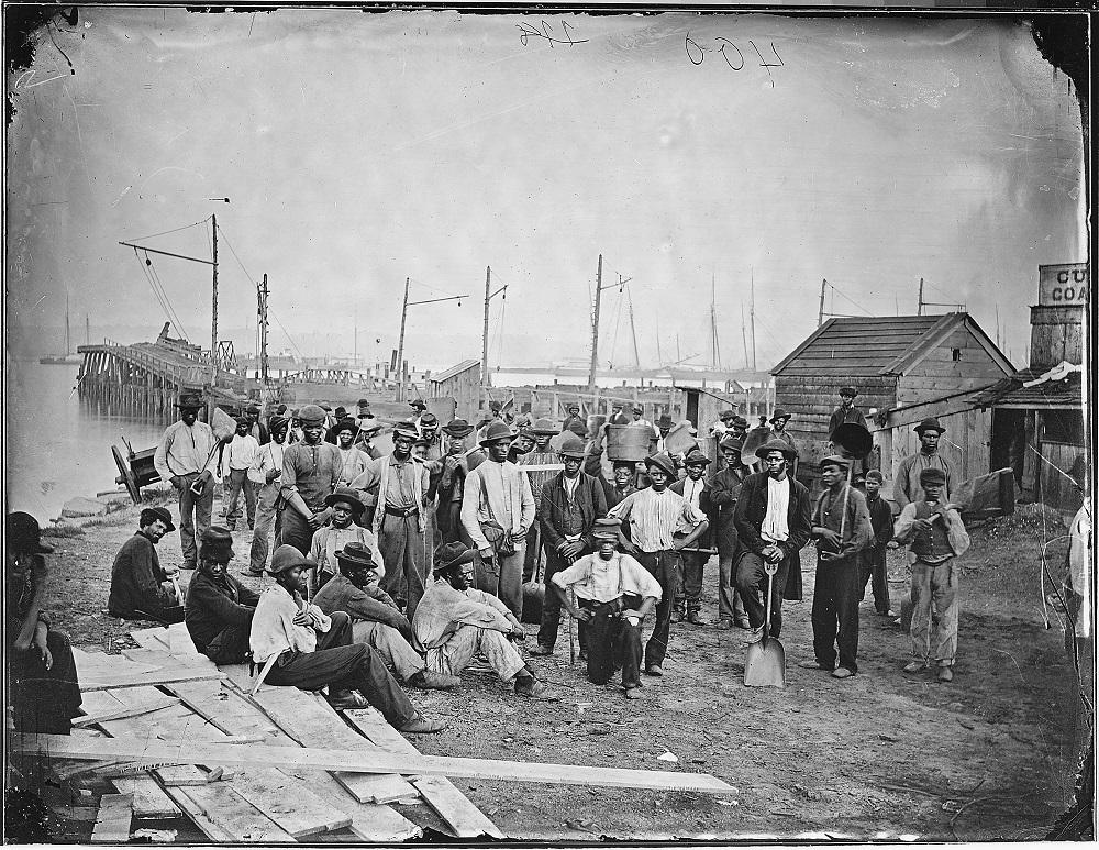 Negro Laborers at Alexandria, near Coal Wharf, ca. 1860-1865, by Mathew Brady. 