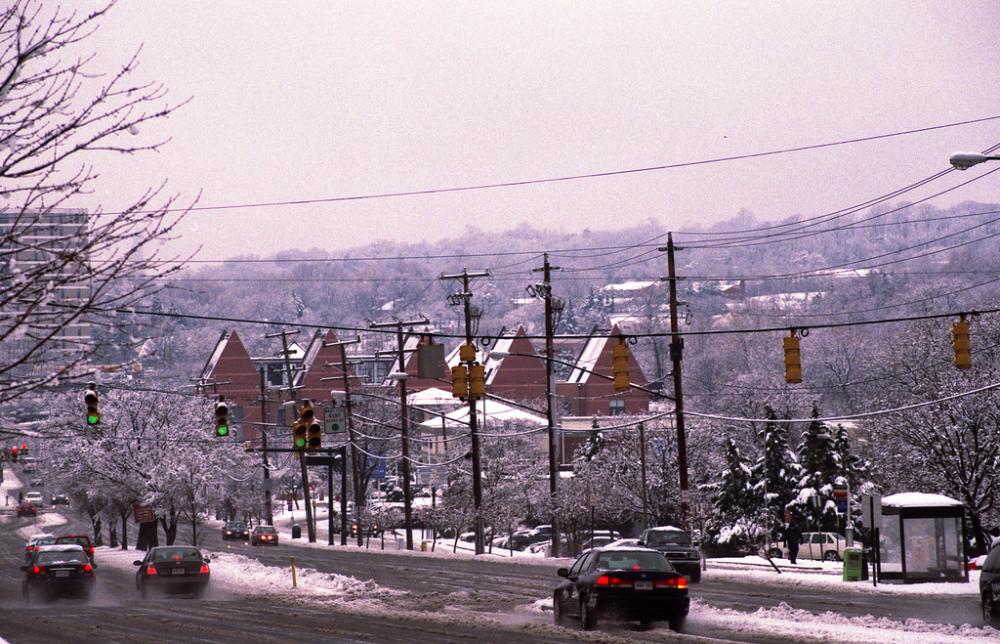 Snow at Beatley Library