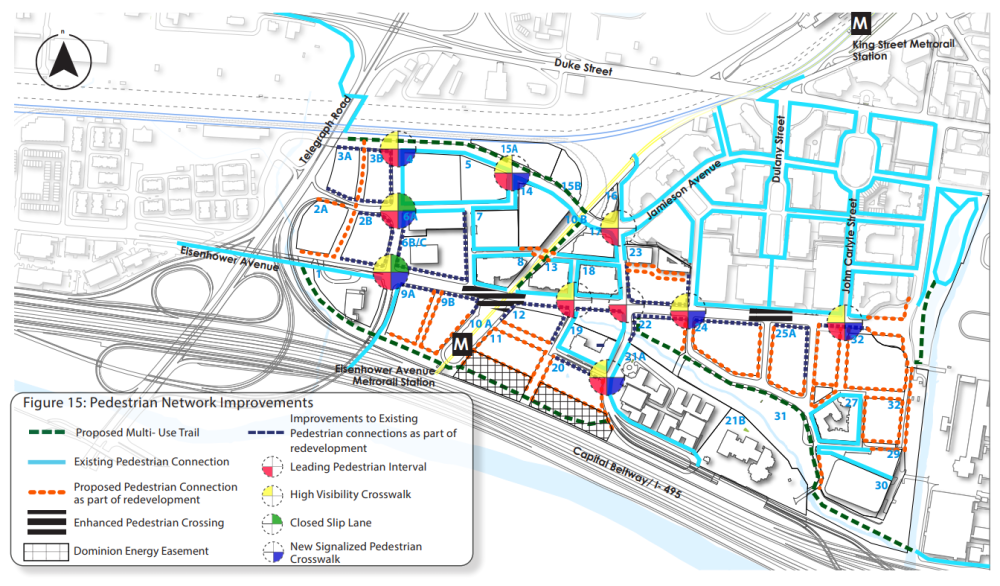 Map from Eisenhower East Small Area Plan Illustrating Eisenhower Ave. Pedestrian Crossing Project Location