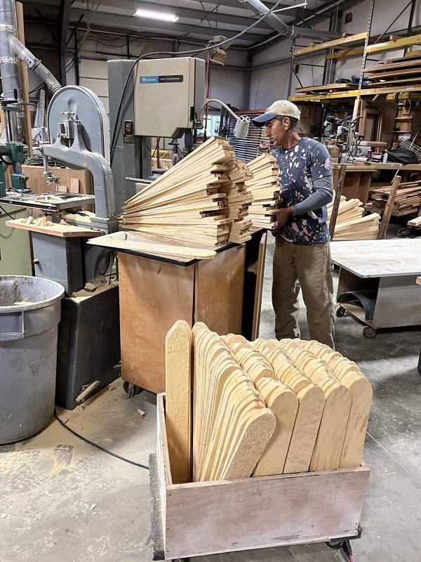 Stacks of new fish scale shingles