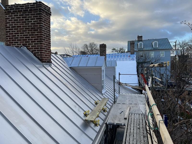 West roof at brick addition