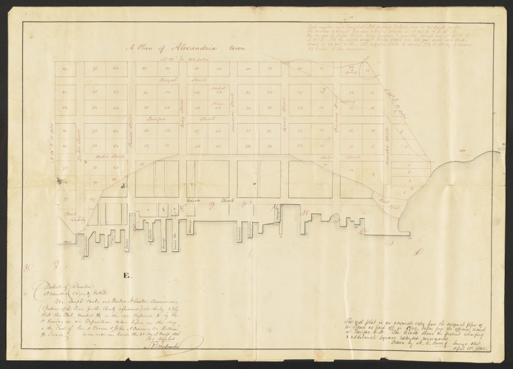 A plan of Alexandria town, Ewing, 1845 