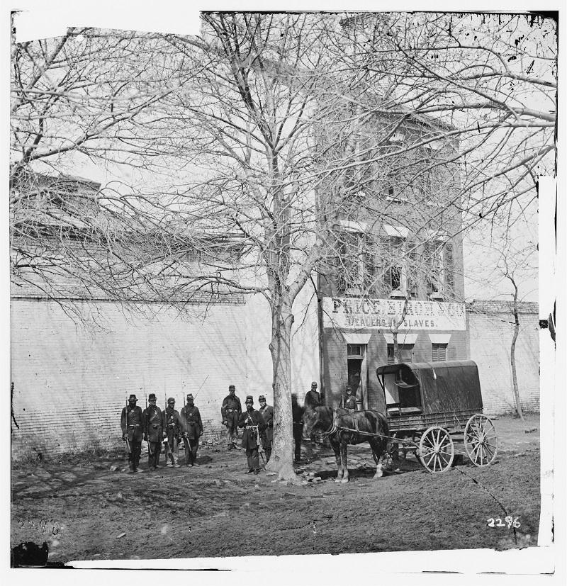 1315 Duke Street, Slave Pen looking northeast, with wagon, 1860s LOC