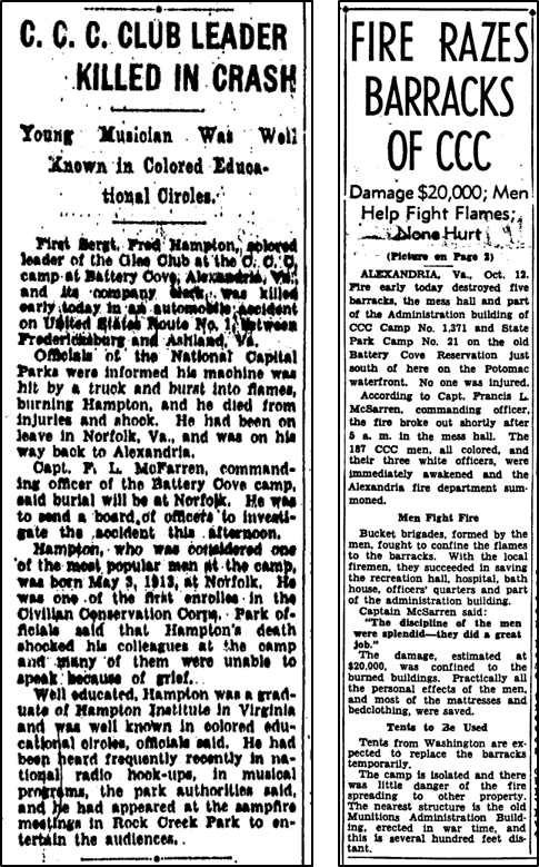 Evening Star, June 12, 1935 and Washington Times, October 12, 1935