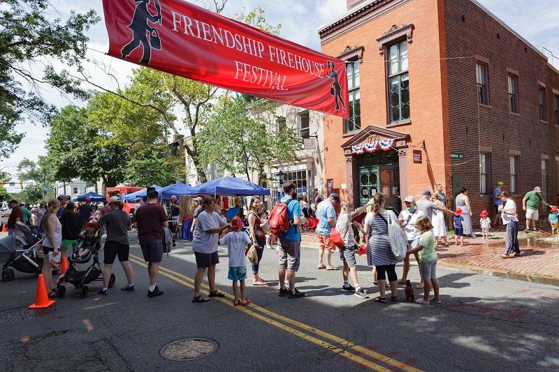 Friendship Firehouse Festival, street view, 2022