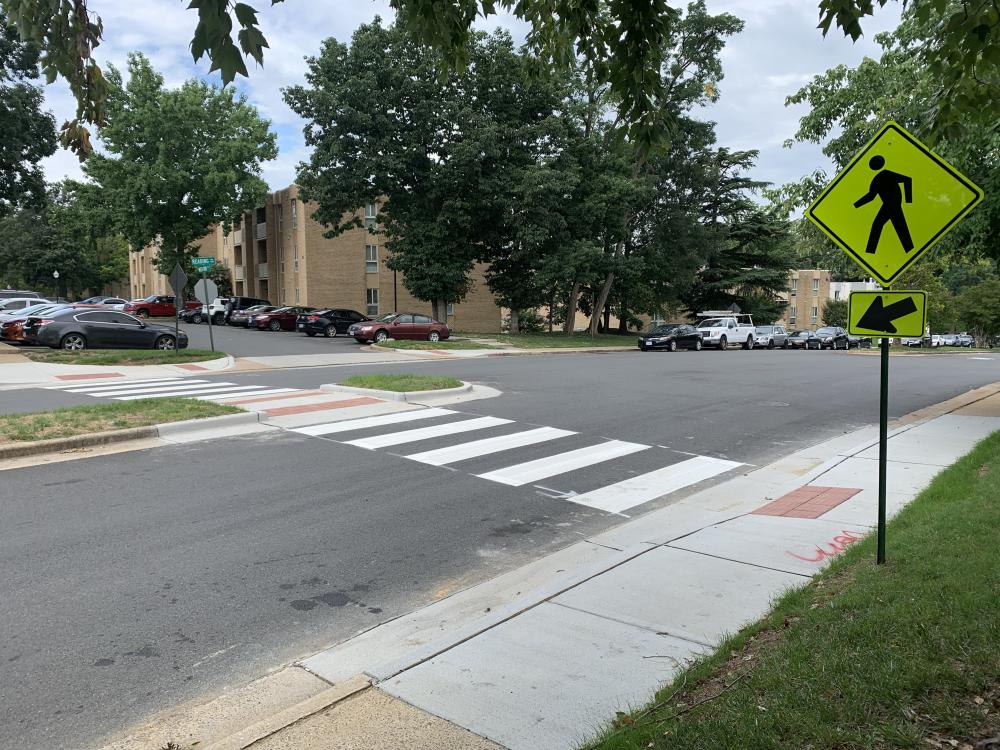 Photo of a pedestrian crosswalk on Reading Avenue.