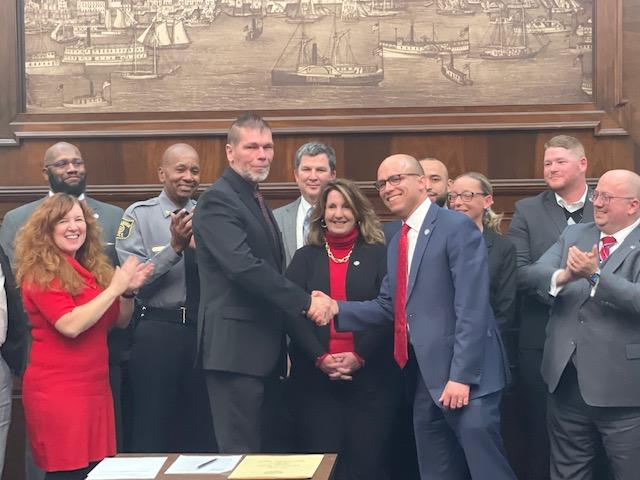 Police Collective Bargaining Agreement signing at City Council meeting on November 22, 2022