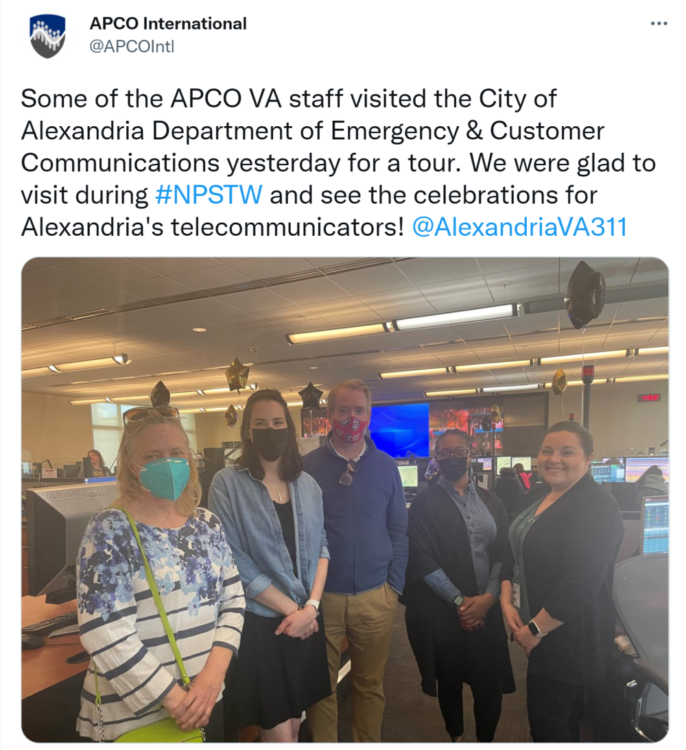 APCO Visit to City of Alexandria DECC During NPSTW 2