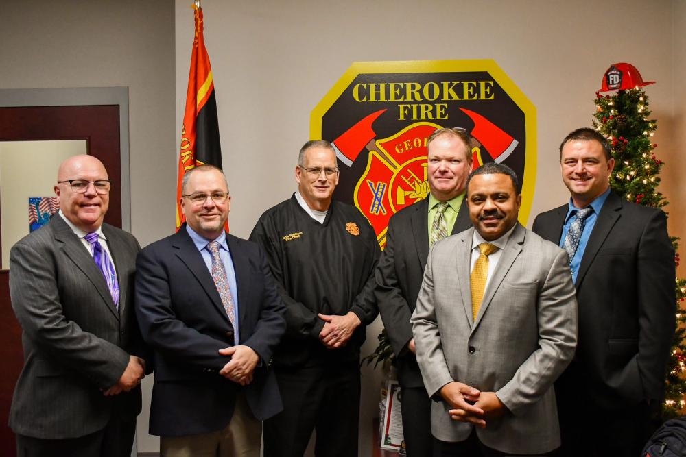 Fire/EMS Chief Corey Smedley and Support Services Deputy Chief Frank Doyle participated in a site visit with Cherokee County Fire & Emergency Services Department in Georgia as part of their accreditation journey through the Center for Public Safety Excellence (CPSE).