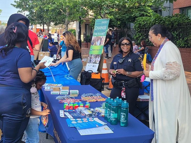 deputy and community members at neigborhood event