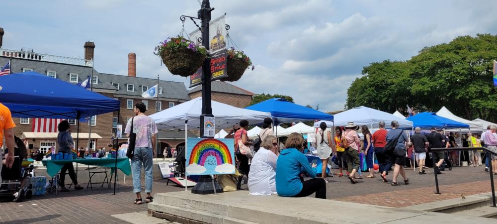 Pride Fair 2023 wide shot rainbow