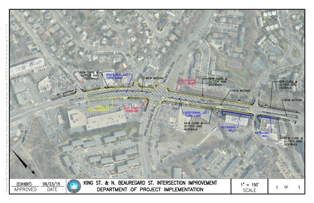Single page view of planned improvements at the intersection of King St. and N. Beauregard St.