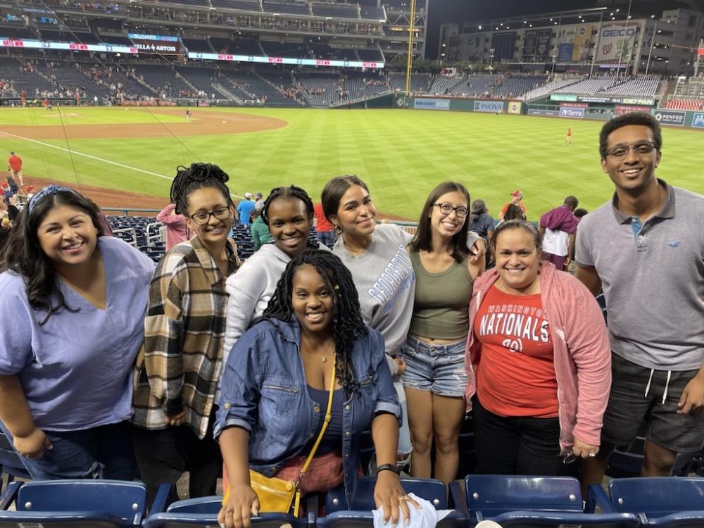 Peer Advocates at Baseball game Report for Article Card on Progress in Advancing Sex Ed for All