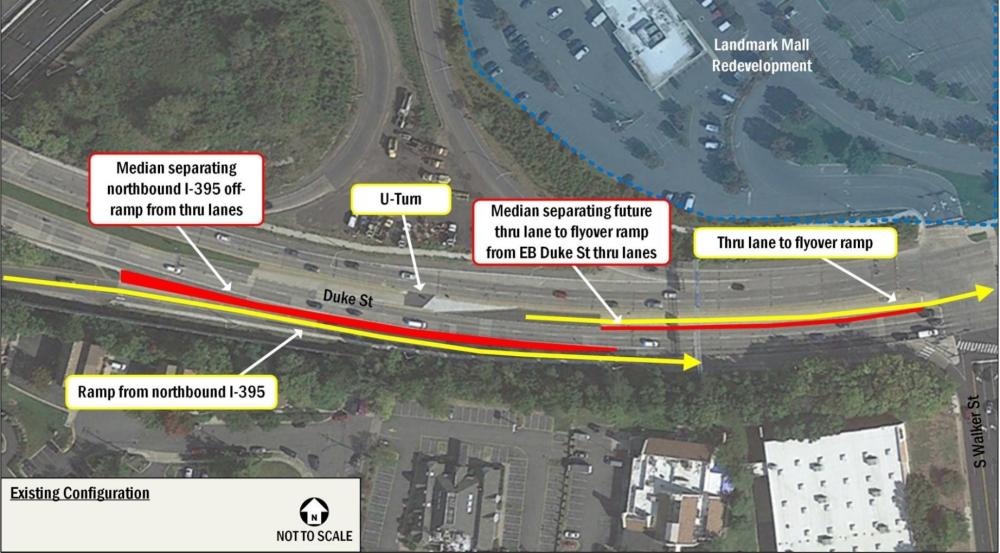 Diagram of the I-395 Ramp to Duke Street as of 2022.