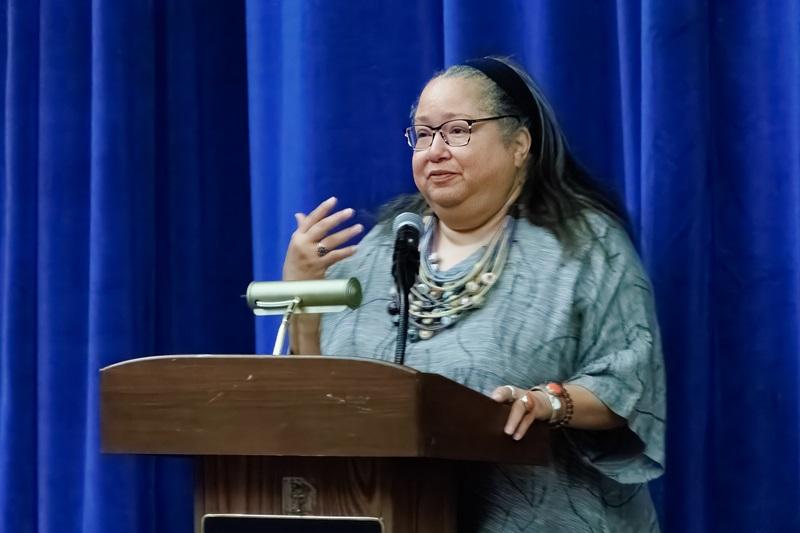 Audrey Davis at podium