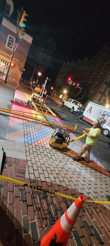 rainbow crosswalk installation