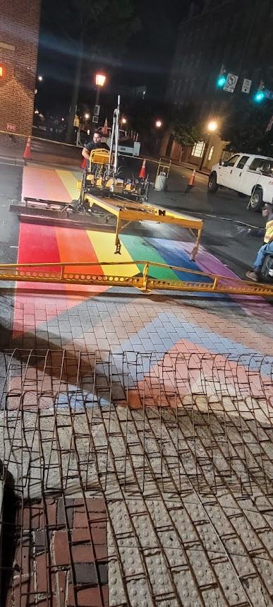 rainbow crosswalk installation