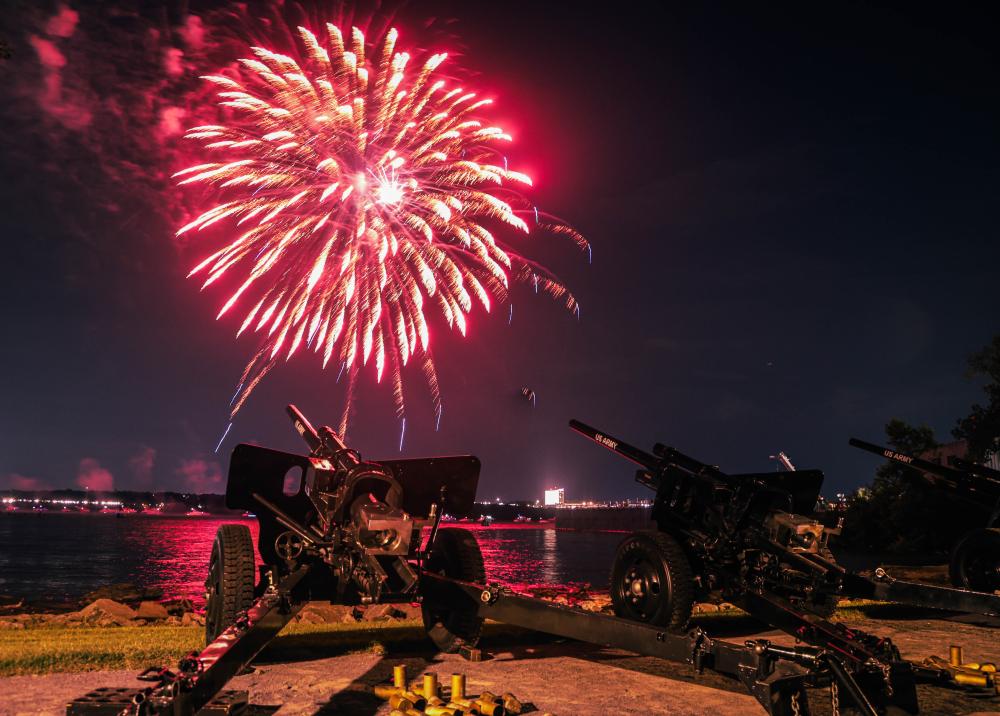 Firework display on the Potomac River