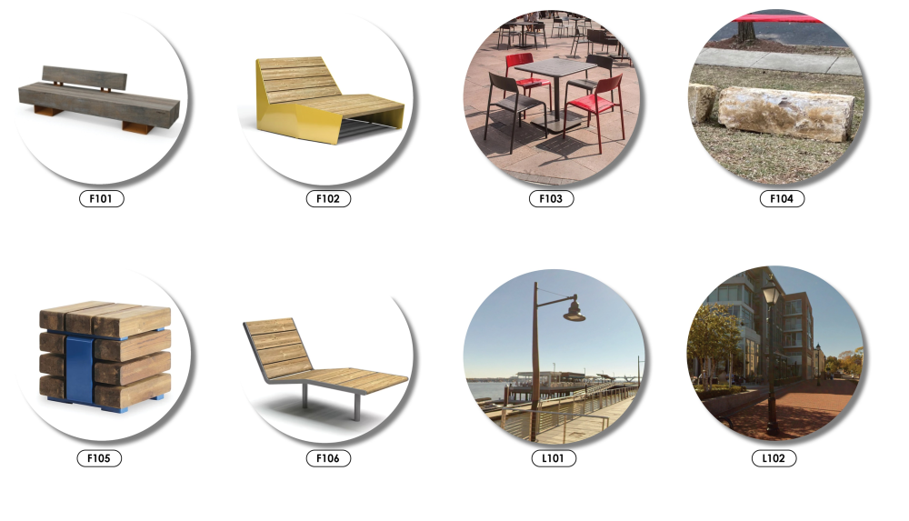 Visuals of proposed lighting features used in the Point Lumley Park plan.