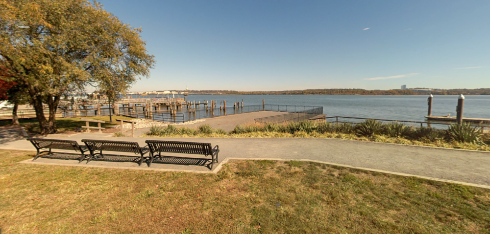 Photo of the street level view of the Waterfront from Point Lumley Park towards the wharf.