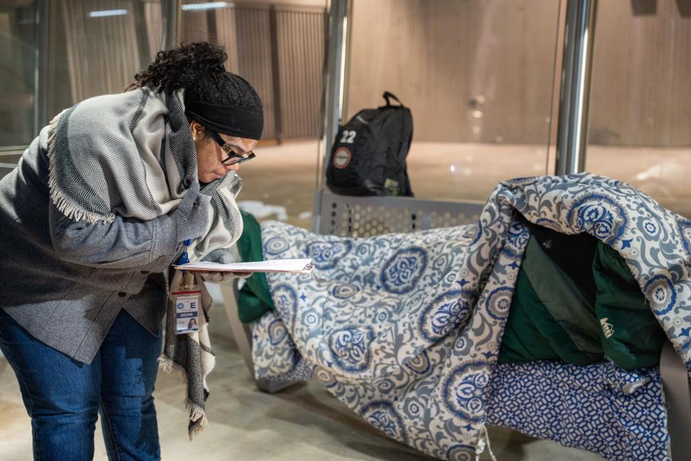 Photo of person who is homeless in sleeping outside