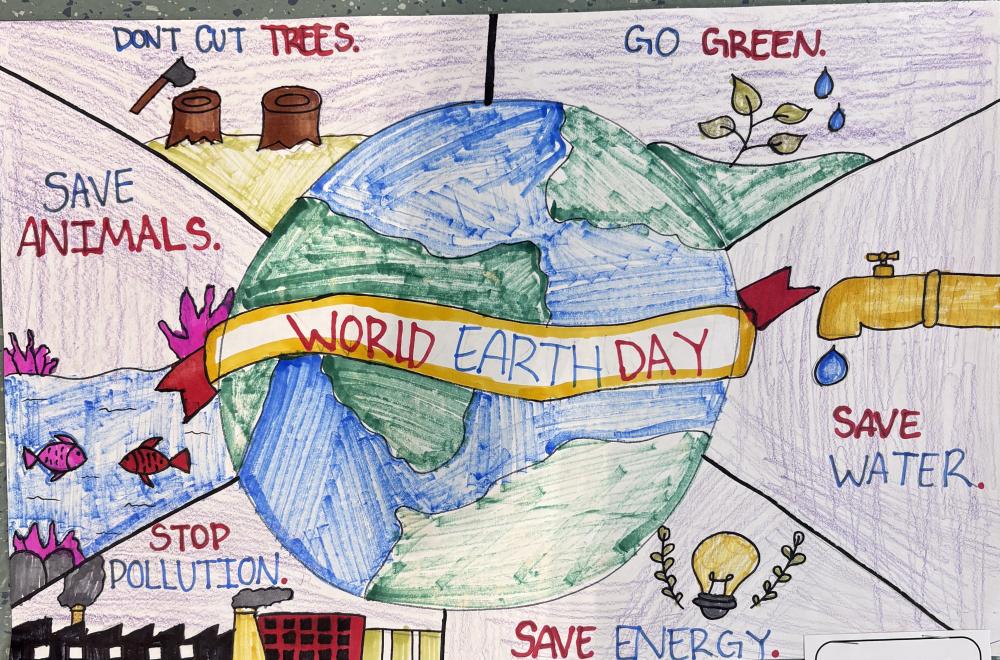 Earth surrounded by different ways save earth