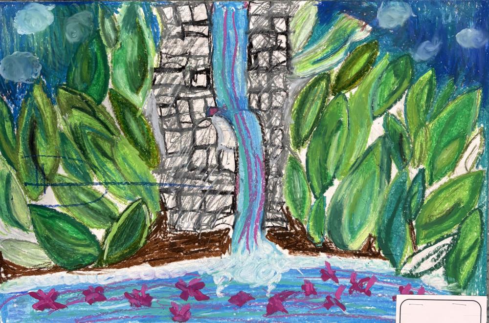 water flowing into a river