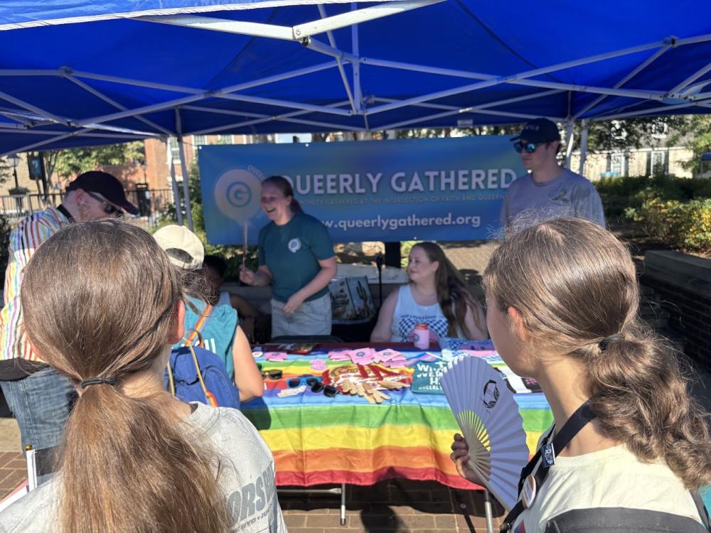 Community partner table at Alexandria Pride 2025