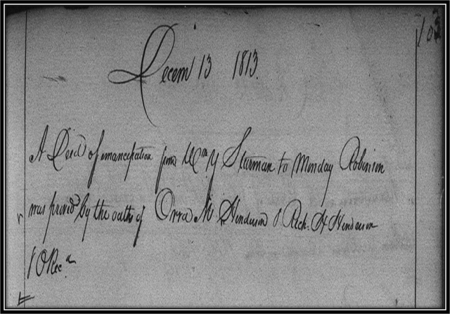 A deed of emancipation, written in script