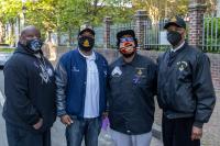 Left to right: Brother Michael Cooper, WPM James A Conway Senior, Brother Haywood Stokes and McArthur Myers, 31st Masonic District MWPHGLVA;.  Members of Universal Lodge #1 MWPHGLVA.